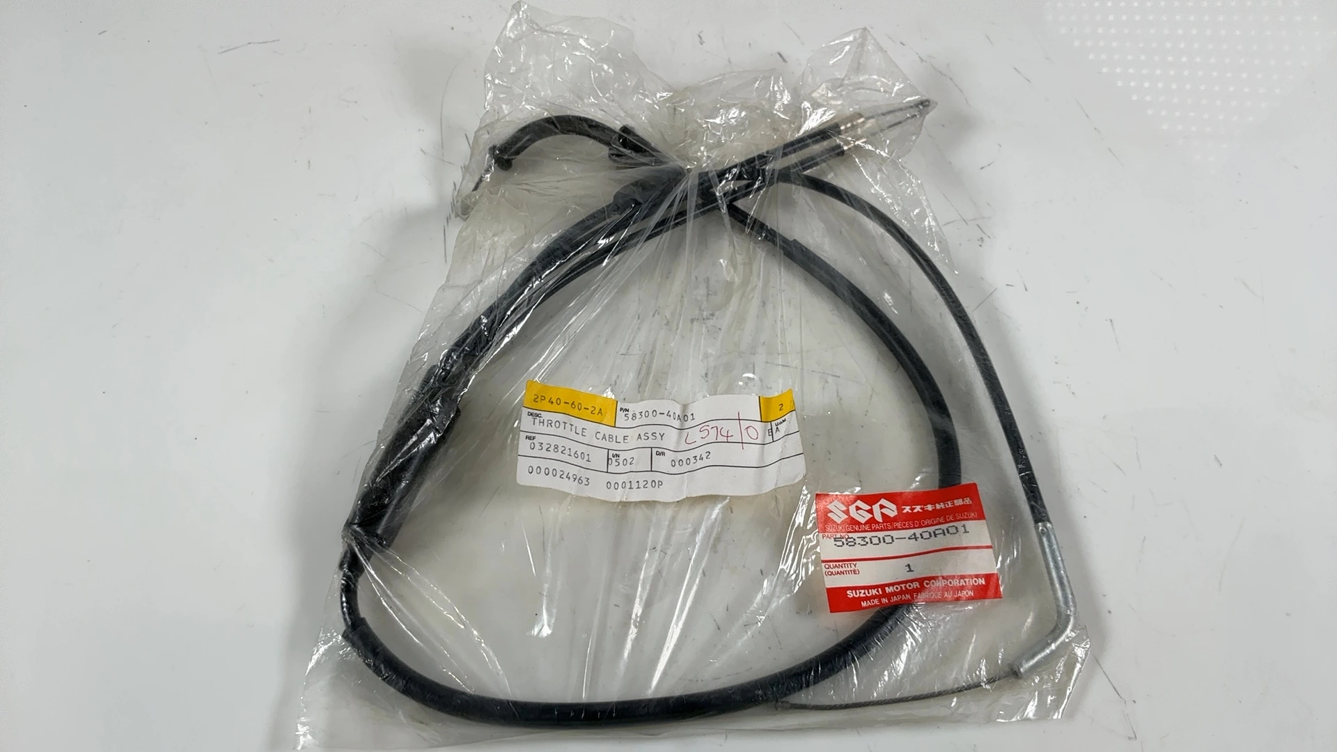 Suzuki RG250 Gamma GJ21B 250CC Throttle Cable 1986-1987 OEM 58300-40A01 - Image 6