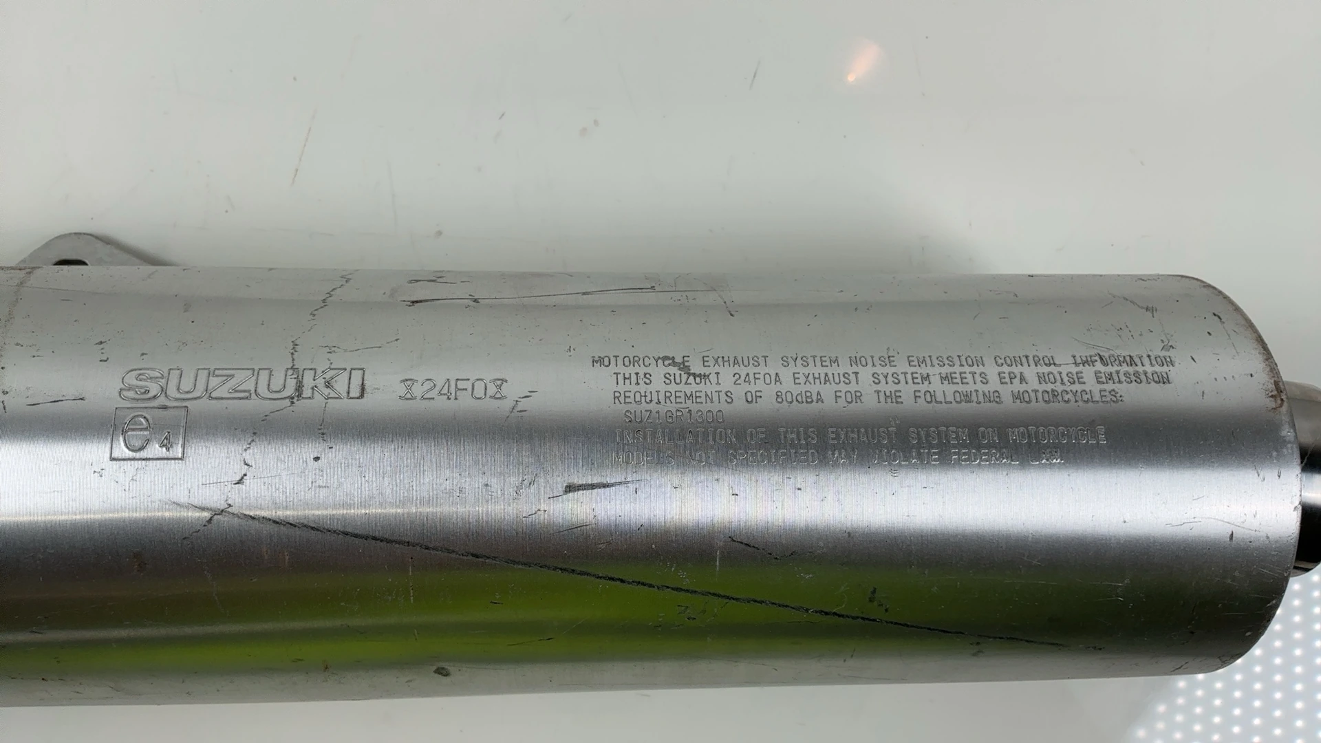 Suzuki Hayabusa GSX1300R 1300 Left Exhaust Muffler 1999-2007 OEM 14340-24F00-H01 - Image 3