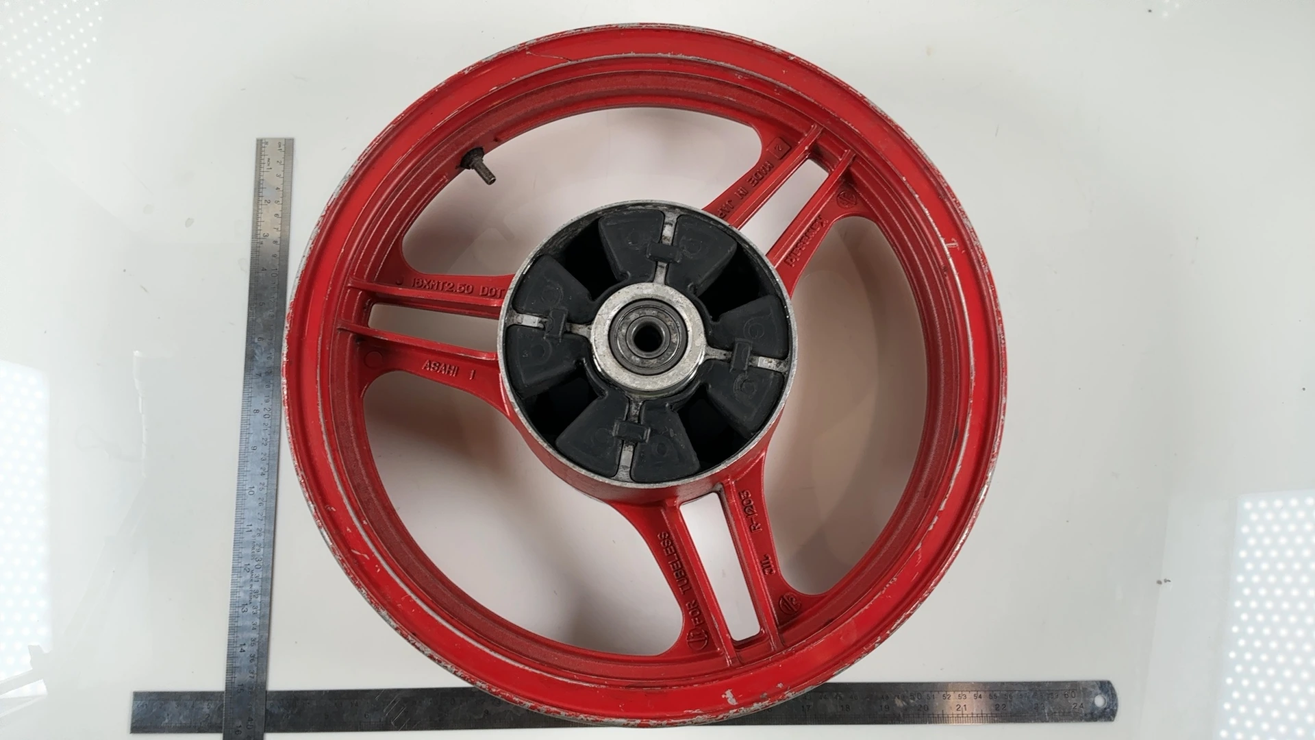 Kawasaki Ninja GPZ500 EX500 500cc Rear Wheel Rim 1987-93 OEM 41073-1413 Asahi 1 - Image 4