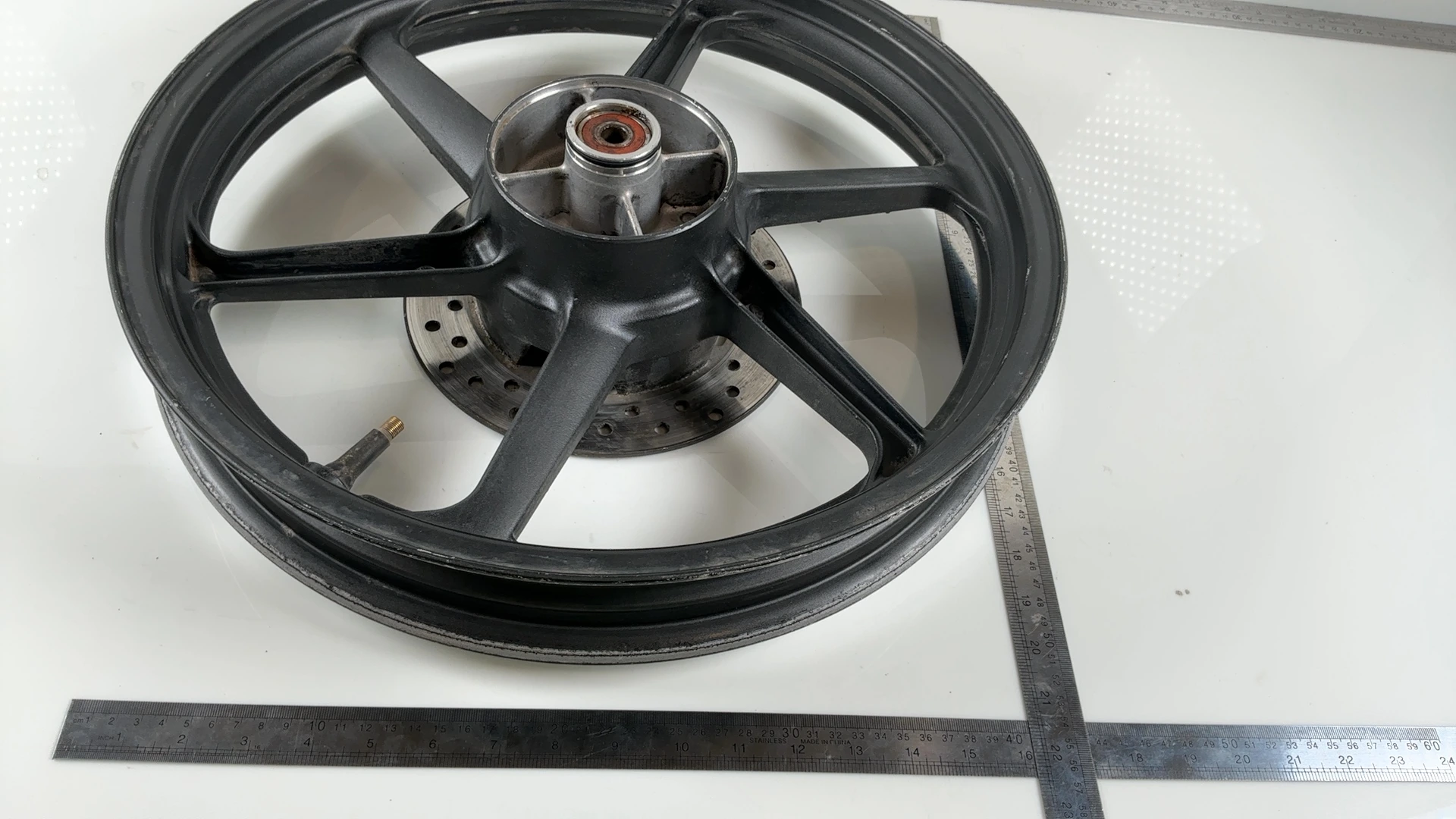 Honda CBR 125 R 125cc Rear Wheel Rim 2004-2010 OEM 42650-KPP-901ZA Enkei 89S - Image 5
