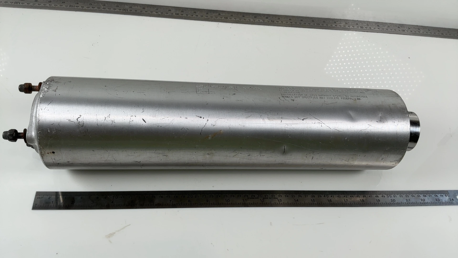 Suzuki Hayabusa GSX1300R 1300 Left Exhaust Muffler 1999-2007 OEM 14340-24F00 - Image 4