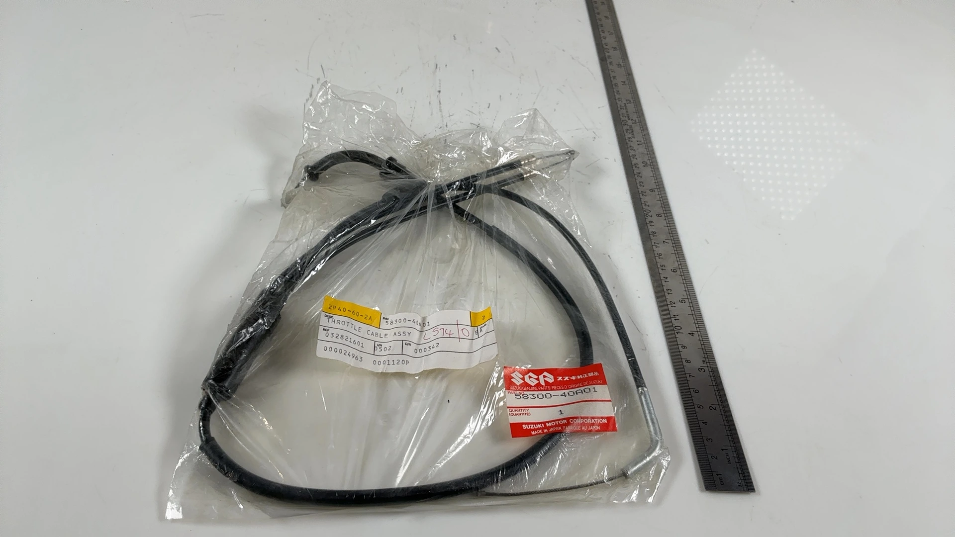 Suzuki RG250 Gamma GJ21B 250CC Throttle Cable 1986-1987 OEM 58300-40A01 - Image 3