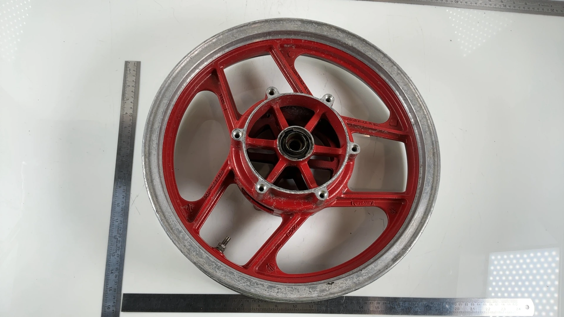 Kawasaki Ninja ZX600C 600 Front Wheel Rim 1988-97 OEM 41073-1360-X4 Asahi F1205 - Image 4