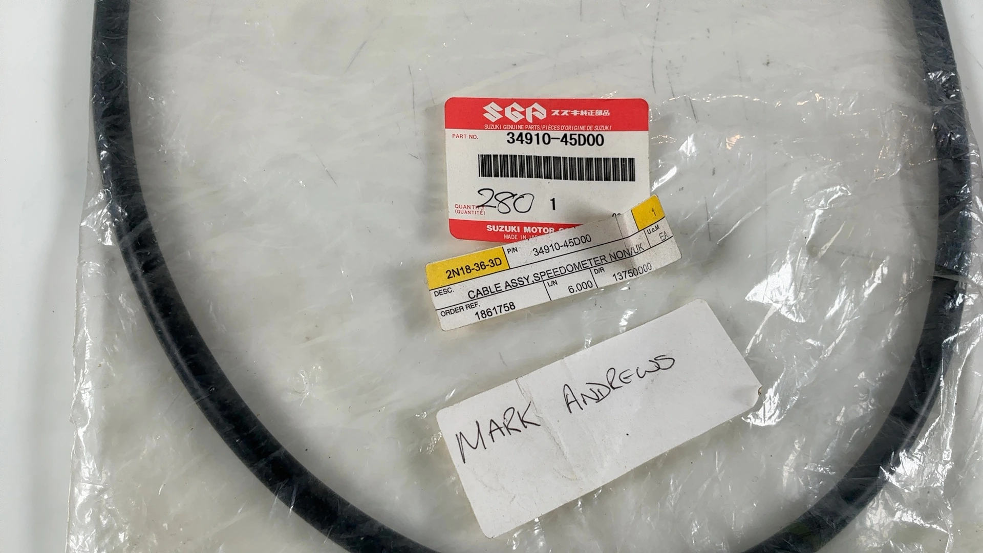 Suzuki GS500 GSF400 500cc 400cc Speedometer Cable 1991-2009 OEM 34910-45D00 - Image 6