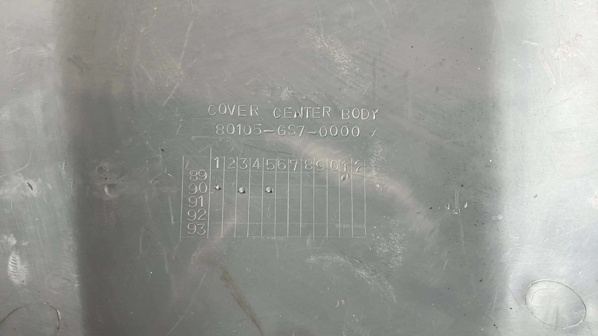 Honda Vision Met-In SA50 50cc Center Body Cover 1988-1995 OEM 80105-GS7-0000 - Image 7
