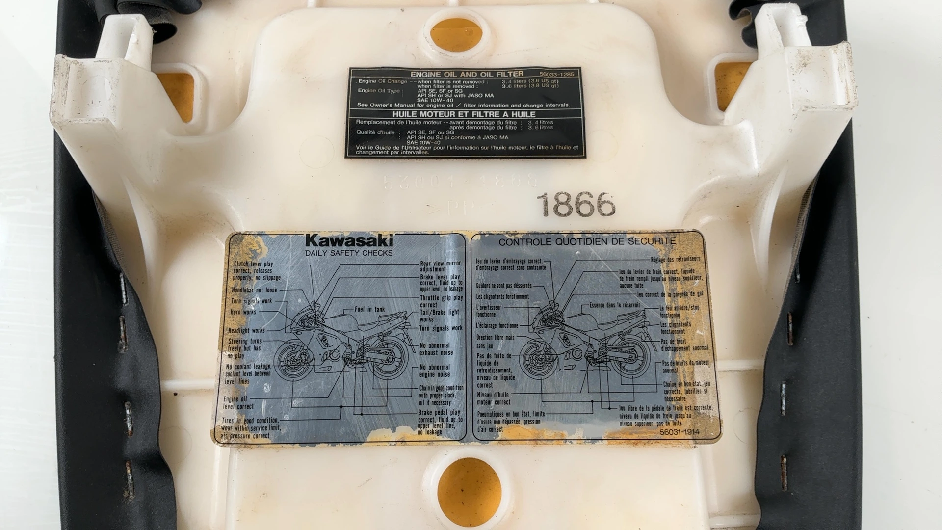Kawasaki Ninja ZX6R ZX600 600cc Rear Passenger Seat 1998-2002 OEM 53001-1866 - Image 7