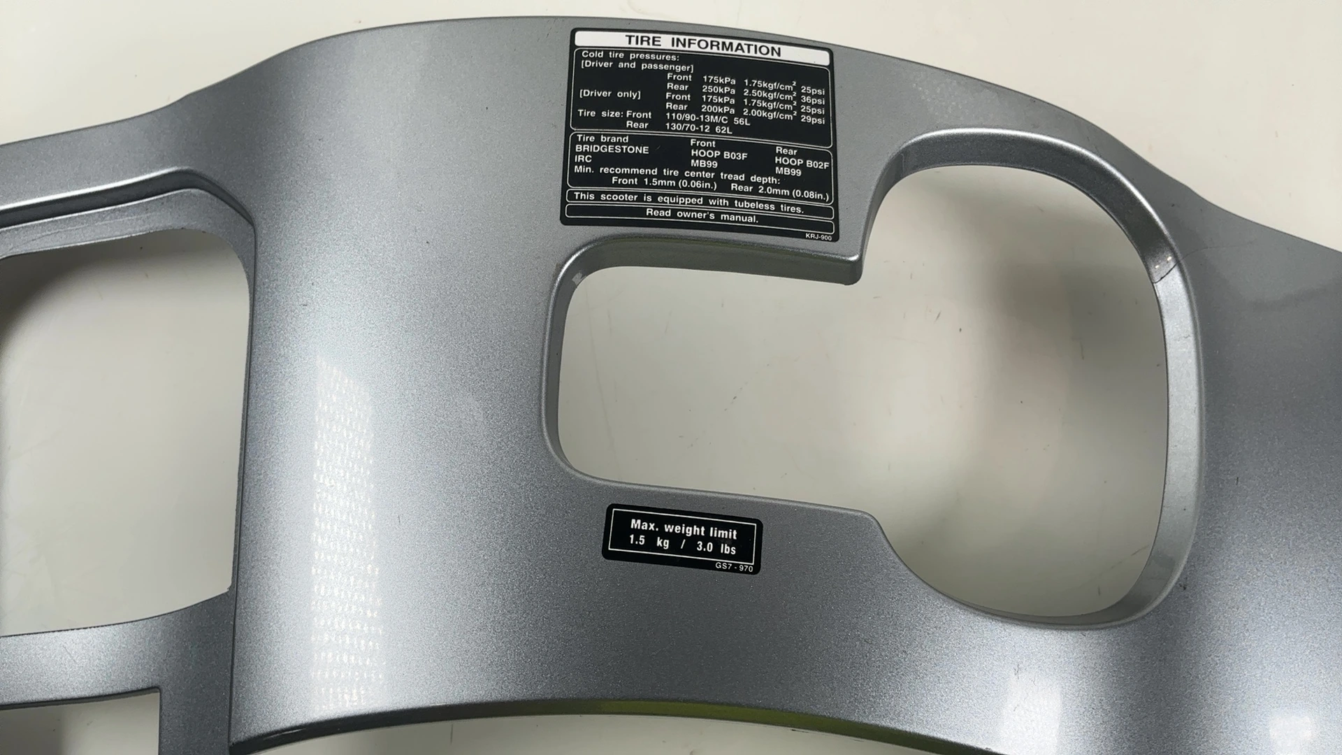 Honda S-Wing FES 125 150 Scooter Panel Inner Cover 2007-2013 OEM 64350-KRJ-7900 - Image 4