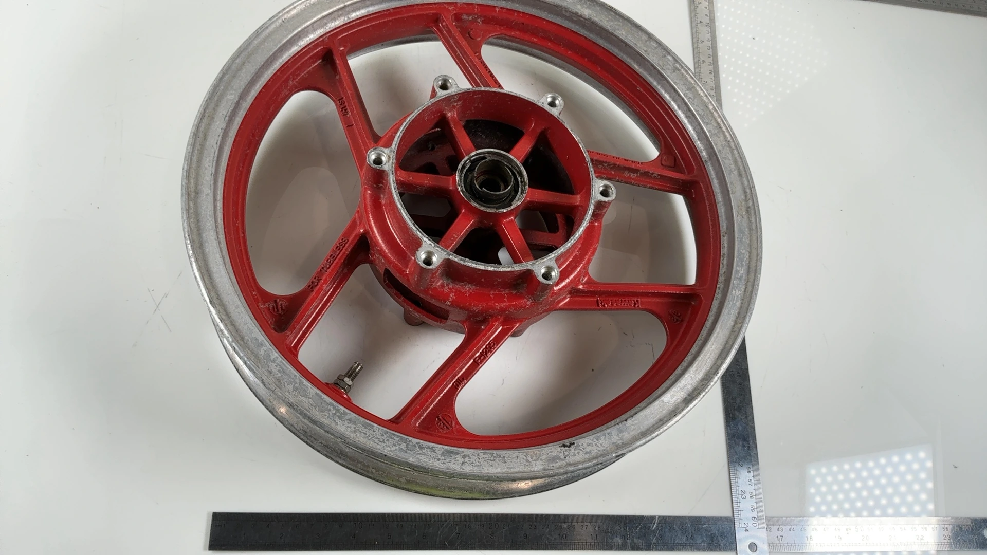 Kawasaki Ninja ZX600C 600 Front Wheel Rim 1988-97 OEM 41073-1360-X4 Asahi F1205 - Image 5