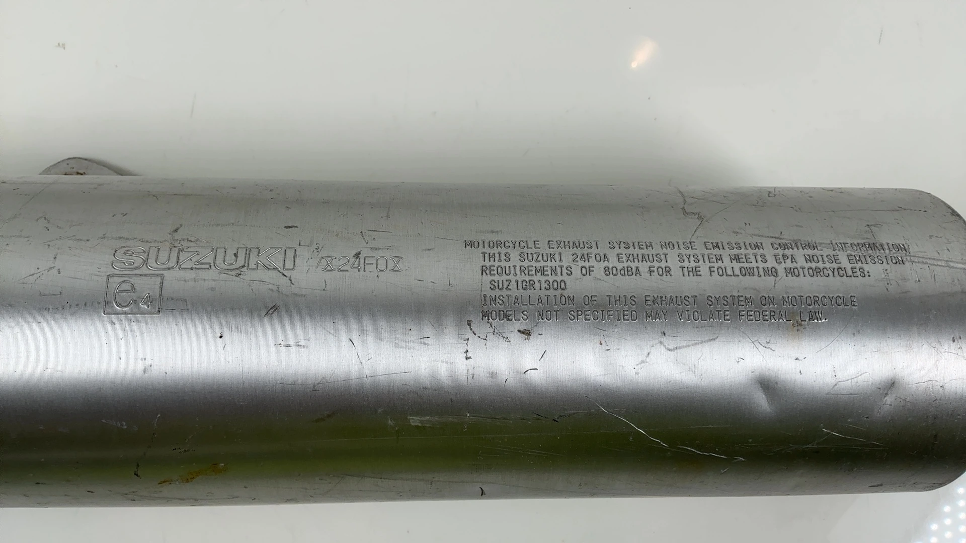 Suzuki Hayabusa GSX1300R 1300 Left Exhaust Muffler 1999-2007 OEM 14340-24F00 - Image 3