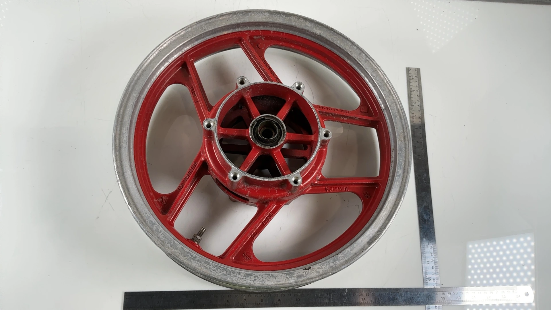 Kawasaki Ninja ZX600C 600 Front Wheel Rim 1988-97 OEM 41073-1360-X4 Asahi F1205 - Image 3