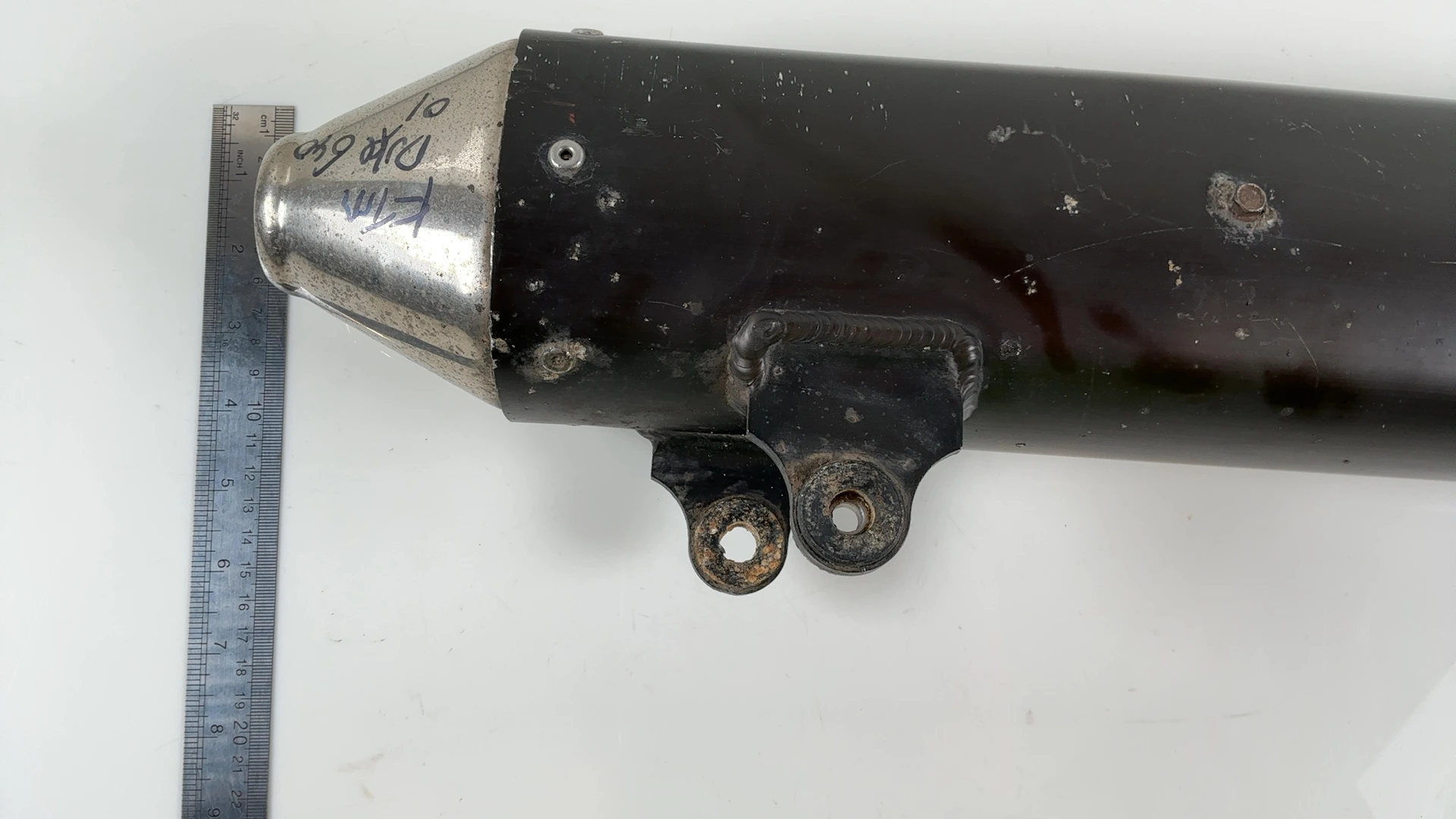 KTM Duke II 640 LC4 640CC Left Exhaust Muffler Silencer 1999-06 OEM 58705070000 - Image 4
