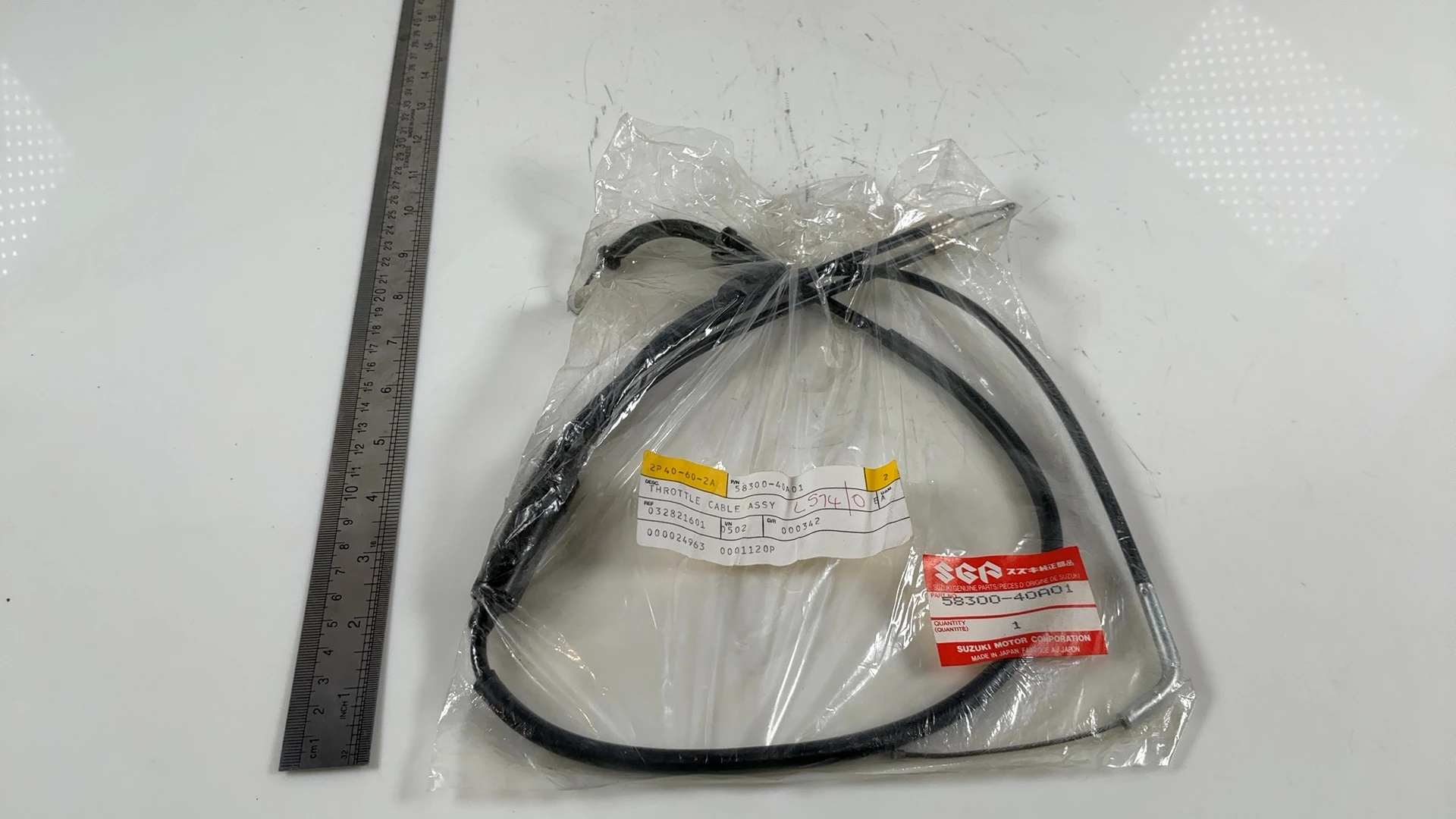 Suzuki RG250 Gamma GJ21B 250CC Throttle Cable 1986-1987 OEM 58300-40A01 - Image 4