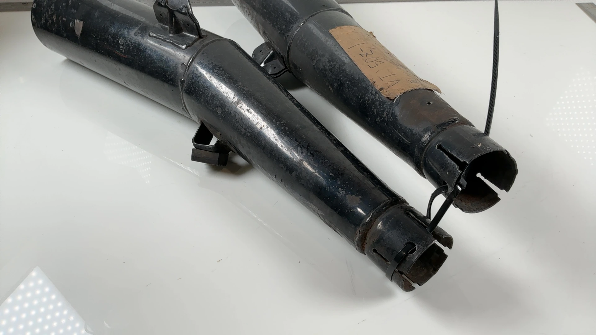 Honda Interceptor VF500F 500cc Exhaust Mufflers 1984-1986 OEM MJ8 Pair SANKEI - Image 4